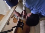 操縦桿の駆動部の取り付け調整